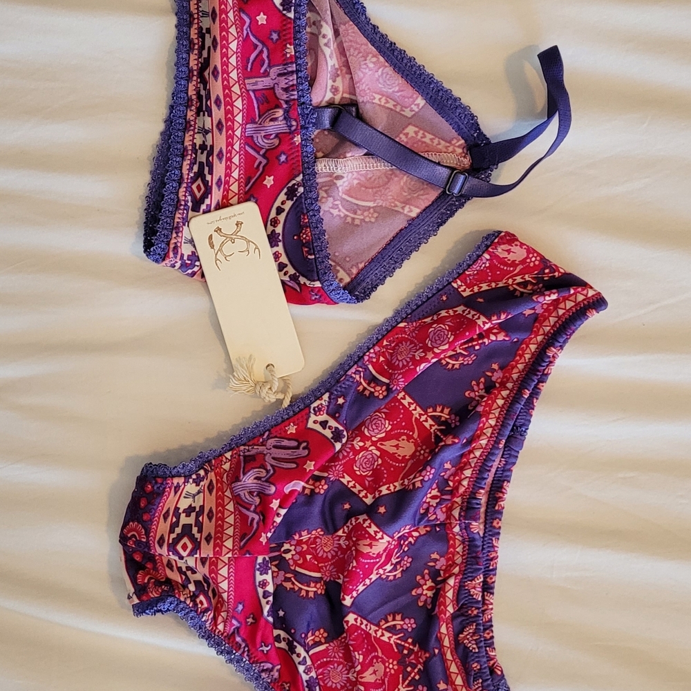 NWT Spell Designs Sunset Road Cactus bralette and bloomers - Picture 3 of 11